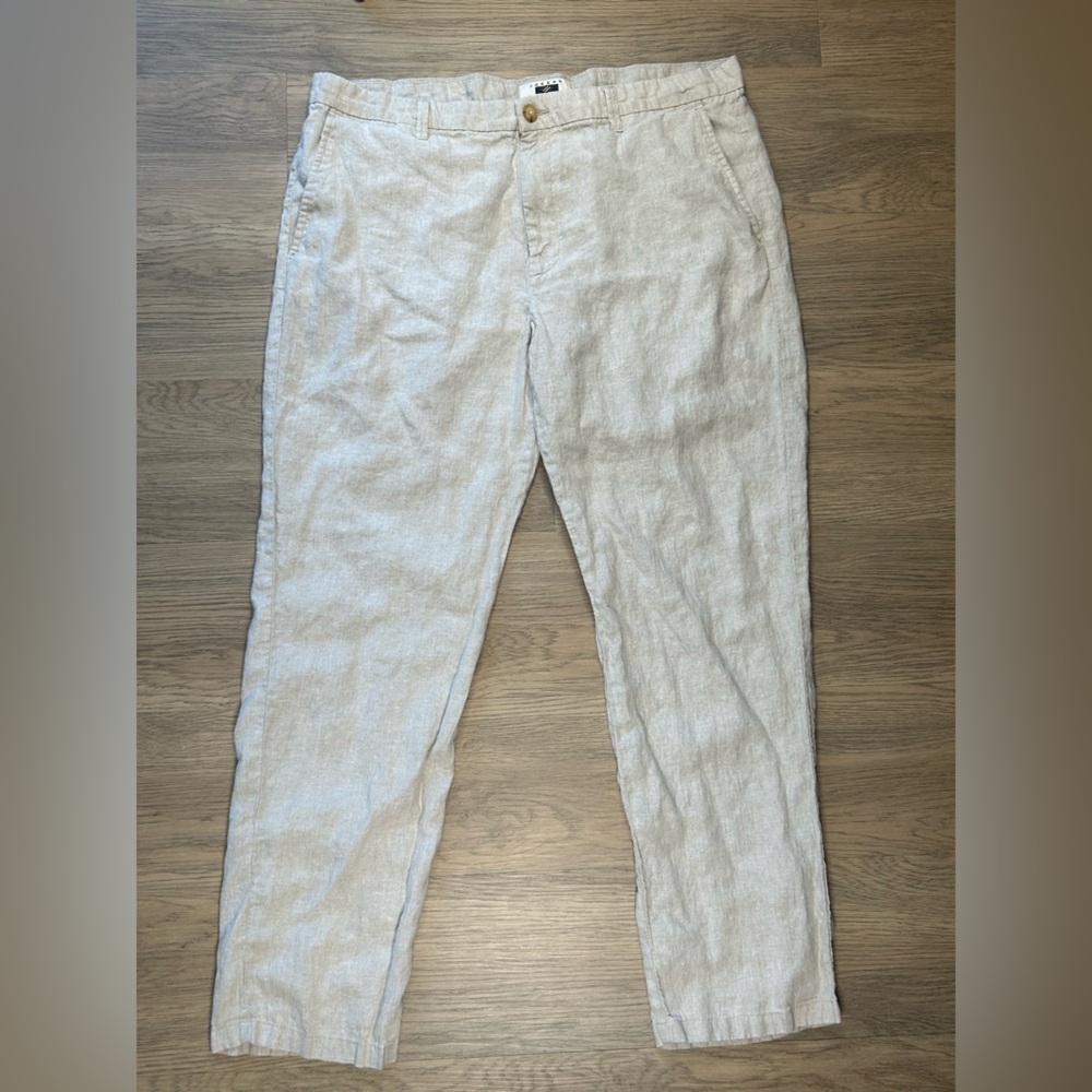 Joseph Abboud Linen Cotton Pants 40x31 Beige